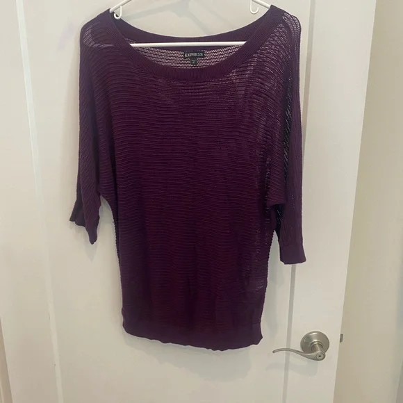 Express Women's Deep Purple Knit Blouse - Picture 1 of 5